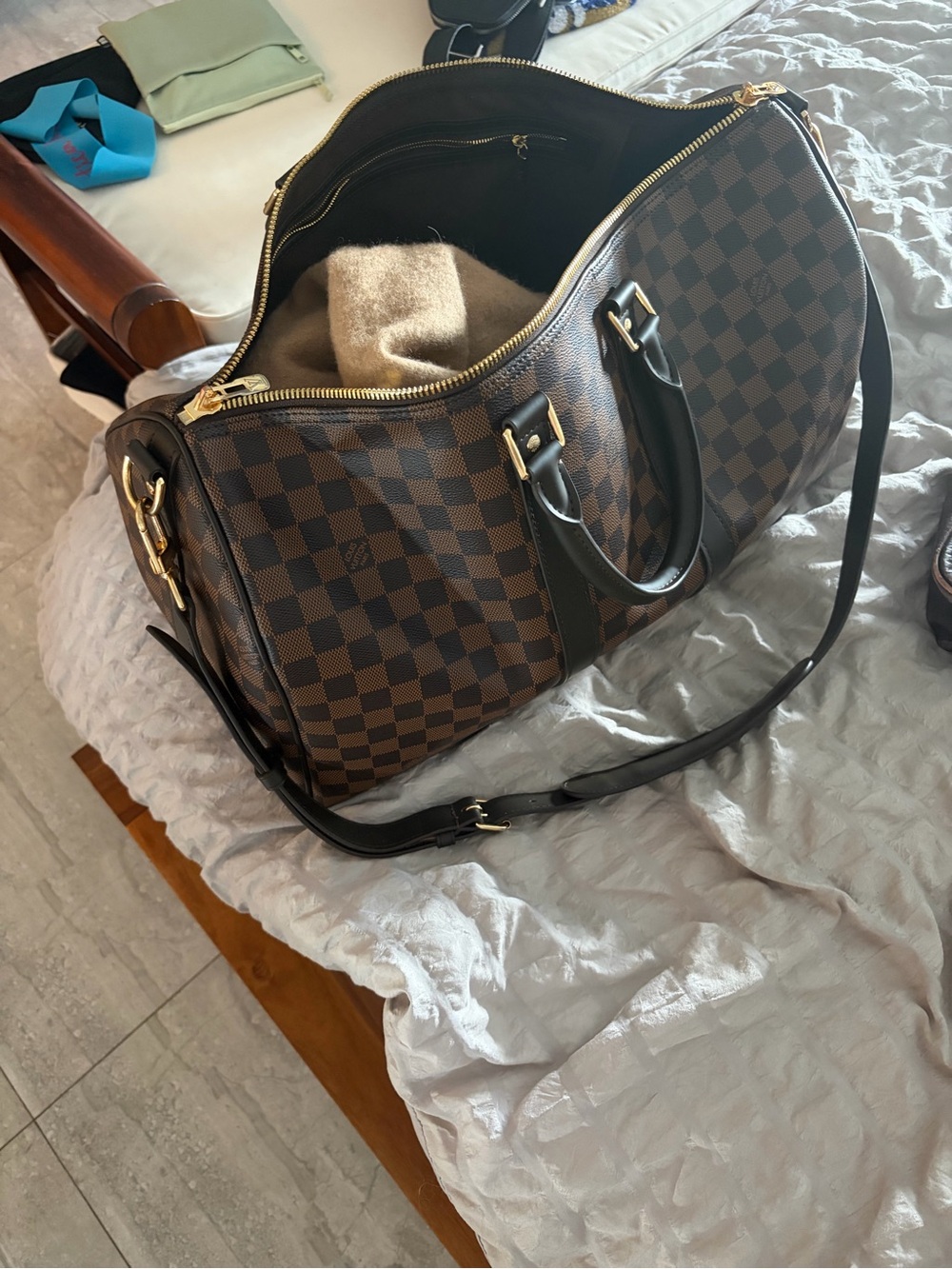 Classic Brown Check Duffle Bag size 45
